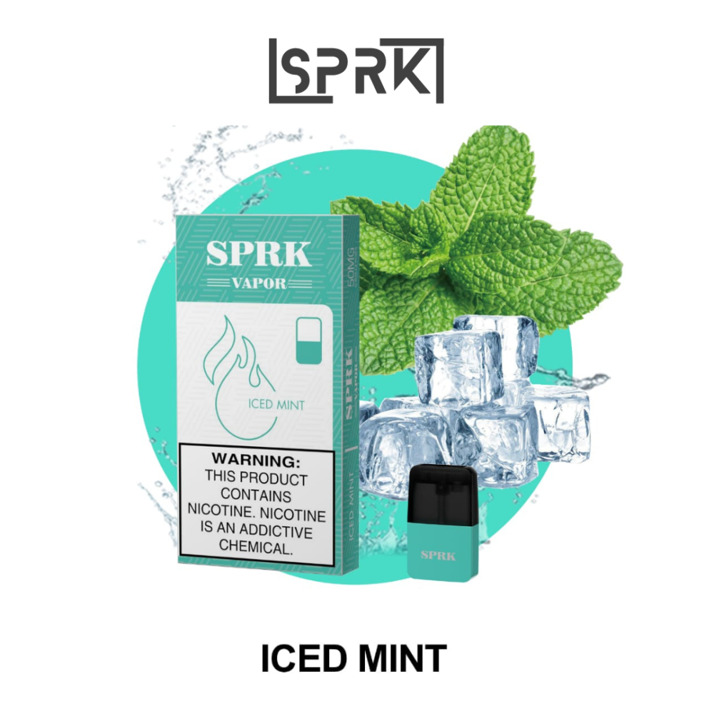 SPRK VAPE ICED MINT PODS IN DUBAI (Compatible with Myle V4 Pod System)
