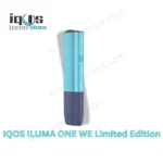 IQOS ILUMA ONE WE Limited Edition turquoise device with multicoloured wave design