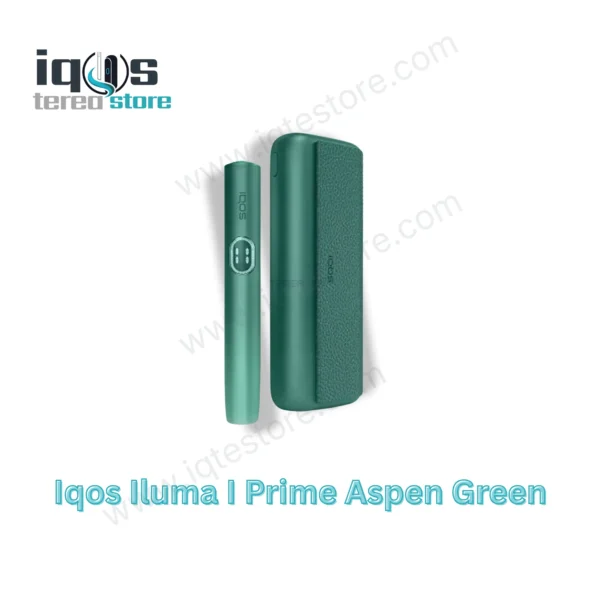 IQOS ILUMA i PRIME Aspen Green holder and pocket charger