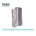 IQOS ILUMA PRIME System Bronze Taupe with matching holder and pocket charger