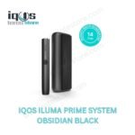 IQOS ILUMA PRIME System Obsidian Black with matching holder and pocket charger