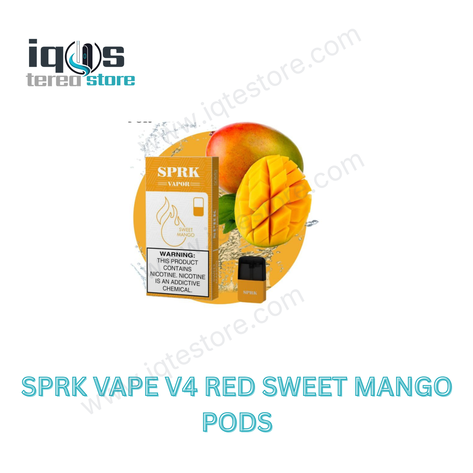 SPRK Vape V4 Red Sweet Mango Pods SPRK Vape V4 Red Sweet Mango replacement pods packaging